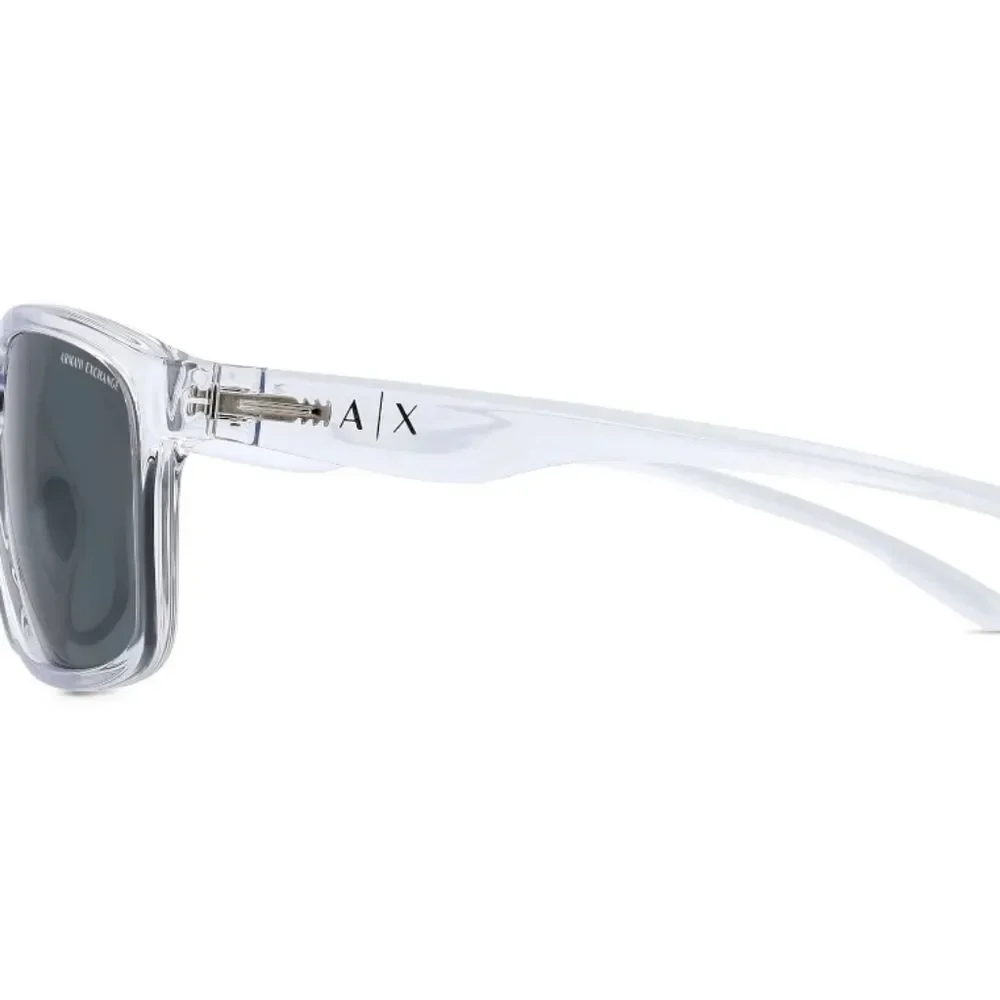 Armani Exchange AX4122S-83336G 59 Sunglasses- Shiny Crystal/Grey Mirrored Silver